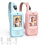 ZealSound Video Walkie Talkies for Kids,Toys for Boys Girls Ages 3-12 Indoor Outdoor, w/Magic Voice, Rechargeable Children's Video Intercom for Family Games, Outside, Camping, Hiking - Q8 Blue/Pink