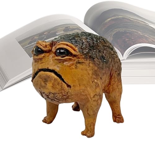 Genérico Angry Toad Statue - Weird Frog Figurine for Fun Indoor Outdoor Decor | Resin Build with Detailed Expression, Compact Display Size, Weather Friendly Design, Accent for Garden Car