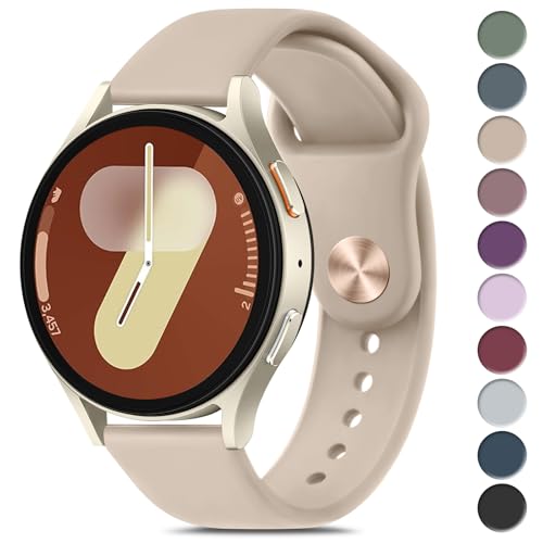 Oumida Correa Samsung para Samsung Galaxy Watch 7 6 40mm 44mm / FE 40mm / Galaxy Watch 6 Classic 47mm 43mm, 20mm Silicona Pulseras Reloj de Repuesto Deportiva para Mujer Hombre (Té de Leche)