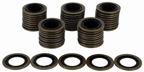 Image of 50PCS M18 Self-Centered Bonded Seal Oil Washers Gasket, Engine Oil Crush Washers Drain Plug Gaskets by Dsnaduo
