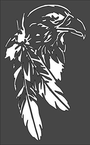 Rubstamper Eagle Logo Stencil Reusable Sturdy Flexible Clear Plastic 1-5x8 in Arts and Crafts Material Scrapbooking for Airbrush Painting Drawing