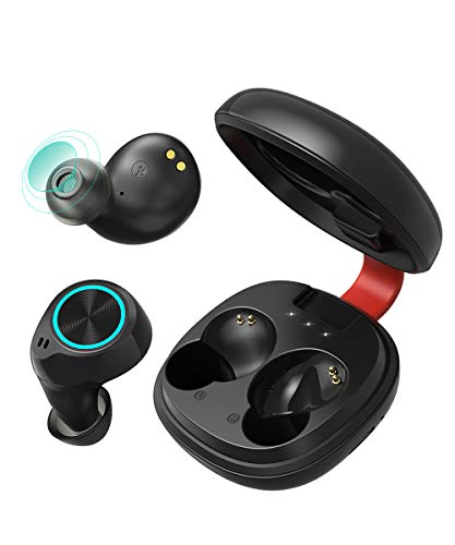 Bluetooth Kopfhörer,in Ear Bluetooth 5.0 Stereo-Minikopfhörer Sport Headset Ohrhörer mit Portable Mini Ladekästchen und Integriertem Mikrofon Wasserdicht