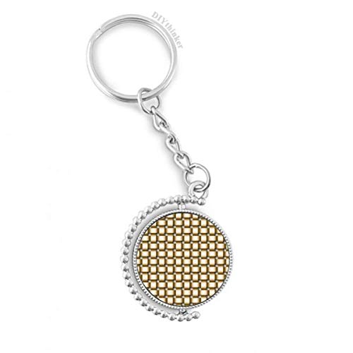 Porte-clés rotatif en tissu de lin knit marron pour un style raffiné au quotidien