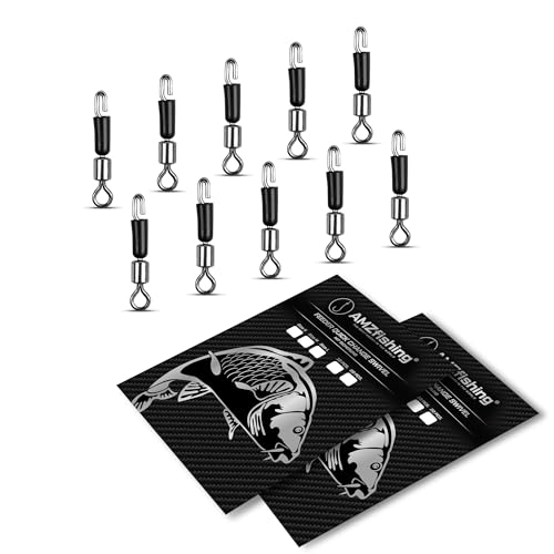 AMZfishing NEU Feeder Quick Change Swivel | Method Feeder | Friedfischangeln | Angelwirbel | Wirbel Angeln | Feeder Fischen | Feeder Zubehör | Angeln Wirbel (b: #M, 10 Stück)