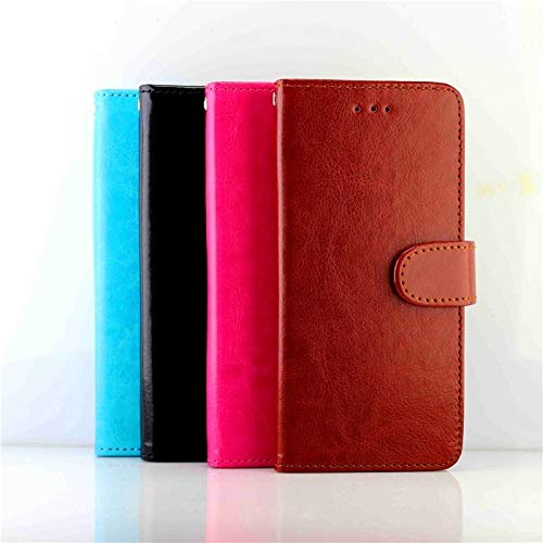 JSLY – Capa de couro para LG Q60 / K50 sem dobradiças com textura de cavalo horizontal com suporte e