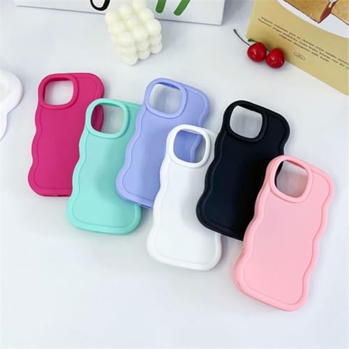 Image of KC Back Cover for Samsung Galaxy A35 5G - 3D Big Wave Shape Shockproof Bumper Soft Silicone Case with Camera Protection (Pink)