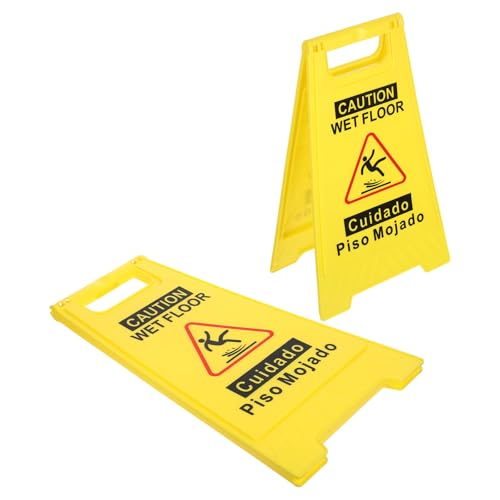 Panneau de signalisation au sol glissant jaune pliable SHINEOFI x2