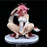 DLUHOS Yae Miko Squatting Anime Figure Cheongsam Bishoujo Cartoon Game Anime Character Doll PVC Model Collection Desktop Decoration Statues Anime Gift for Anime Fans