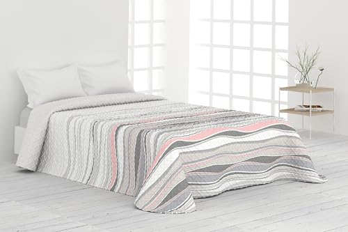 Victorio & Lucchino Colcha de Verano y Primavera Sin Cojines. Ligera Colcha cubrecama de Microfibra. (Arezzo - Gris, Cama 150 cm)