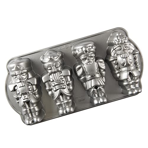 Nordic Ware Forma para bolo de molde de doces quebra-nozes, capacidade para 6 xícaras, prata