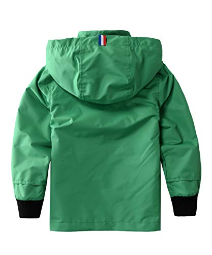 Hiheart B01NCPSFGD Boys Girls Waterproof Hooded Jackets Cotton Lined Rain Jackets Green 3T thumb #1