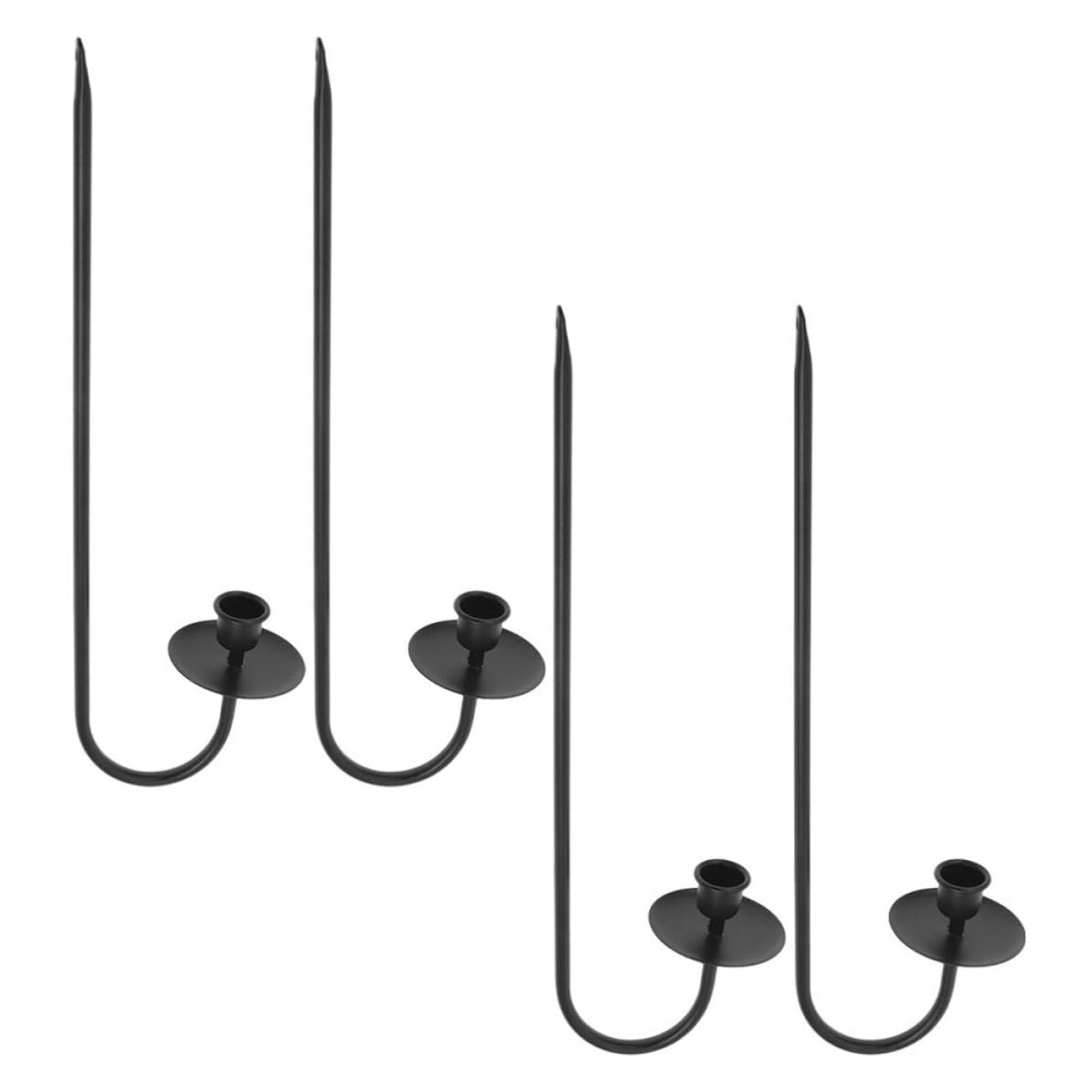 Soporte de pared para vela cónica STOBAZA, pack de 4 candelabros de hierro estables