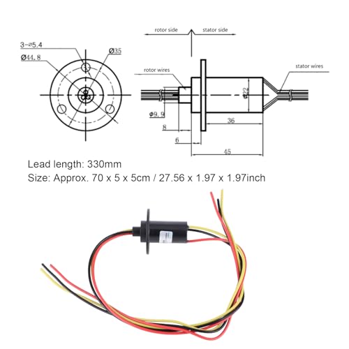 schleifring 4 wire slip ring- Schleifring 3 Drähte Wind 250RPM 15A Mini-Schleifring 3 Drähte 0 600V für Windturbinen-Stromgenerator Militärradar Mini-Mehrkanal schleifring