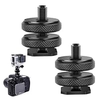 OUDQFCJ 2 PCS Triple Hot Shoe Adapter Triple Adapter Cold Shoe Montageplatte für Kamera, Live Light Zubehörsockel