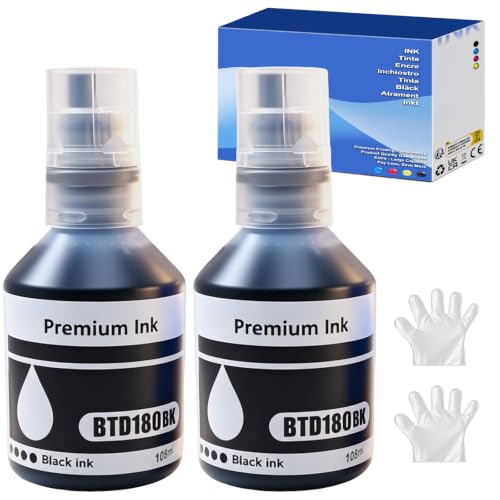 Recharge d'encre compatible BTD180 pour réservoir DCP-T780DW noir x2