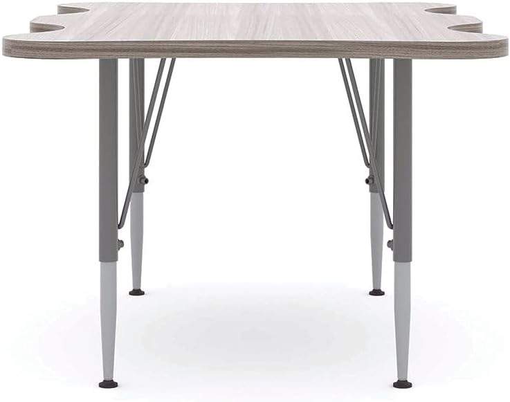 Tot Mate My Place Rectangular Kids Activity Table, Adjustable Height 14" to 23", Laminated Wood Desk for Classroom, Ready-to-Assemble, Shadow Elm Gray, 40" W x 30" D