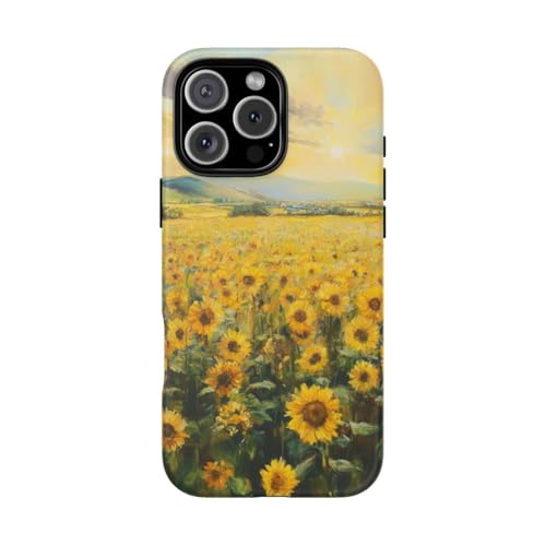 Coque iPhone 16 Pro Max tournesol au lever du soleil pour vos sorties