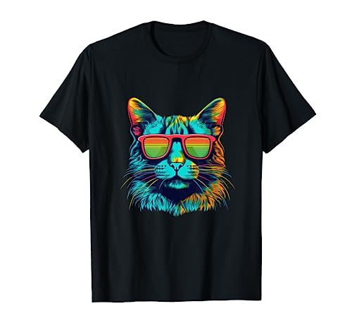 Niedliche coole Katze mit Sonnenbrille. T-Shirt