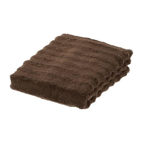 カインズ(CAINZ) ふっくらドビーボーダー スリムバスタオル ブラウン