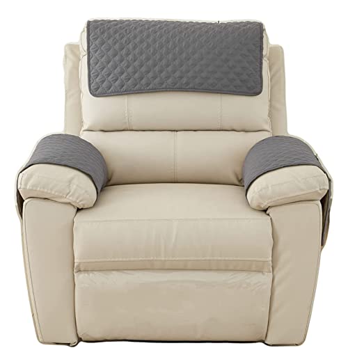 Housse D'accoudoir De Canapé, Housse D'appui-tête pour Housse De Bras De Fauteuil Inclinable, Housse De Fauteuil Antidérapante Matelassée, Lavable Protege...