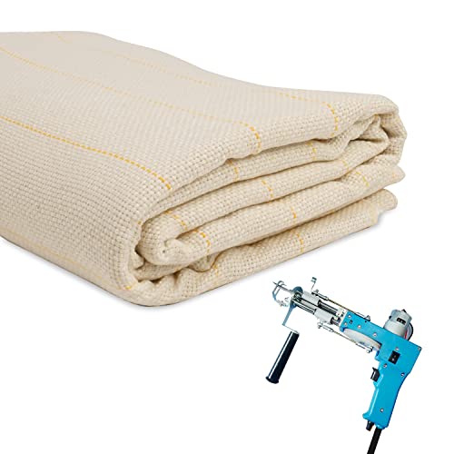 149,9 x 149,9 cm Primär-Tufting-Tuch mit markierten Linien, Teppich-Trägerstoff, Mönch-Tuch zum Schneiden/Schlaufen-Flor, Tuftingpistole, Stanznadel Cover