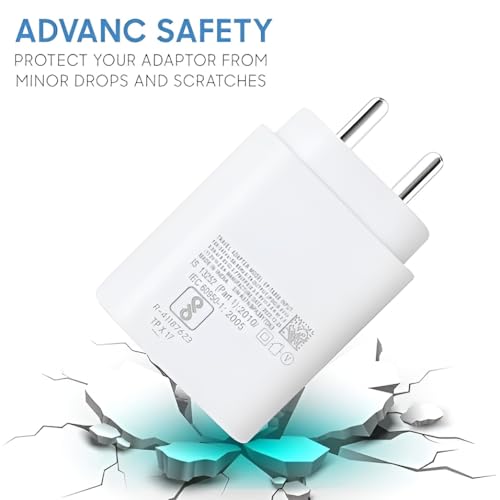 Image of XYKOS 25W Type-C Super Fast Charge Adapter For Samsung M05 /F05 /M55S /M35 /F55 /A35 /A16 /A15 /M15 /F15 /S23 Fe /S24 /S23 /Z Fold /Z Flip /6 /5 /4 /3,25 Watt Support Galaxy Tab&Other Android USB C Mobile Phones,White