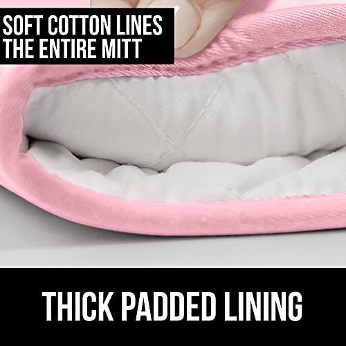 Gorilla Grip Heat And Slip Resistant Silicone Oven Mitts Set, Soft Cotton Lining, Waterproof, Bpa-Free, Long Flexible Thick Gloves For Cooking, Bbq, Kitchen Mitt Potholders, 12.5 In, Pink #TOP4