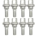 Bohaner Lot de 8 boulons de roue M12 x 1,25 essieu arrière essieu avant 9817024580 argent pour Citroën C3 C4 C5 Berlingo Peugeot 206 207 308 407