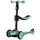● Asiento extraíble y ajustable y manillar ajustable en altura, versátil 3 en 1; Puede ajustarse a la altura de su hijo para mayor comodidad y seguridad.