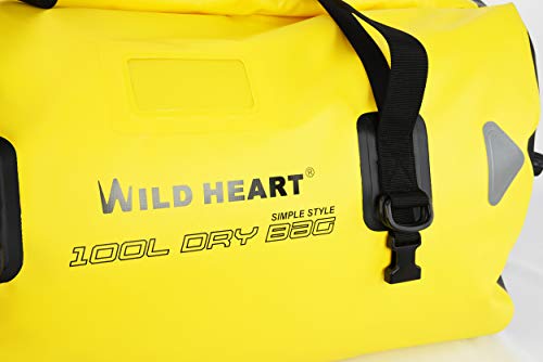 Miniatura 2 de Wild Heart Bolsa De Equipaje Impermeable 40l 66l 100l, Con Soldadura, Apropiada Para Piragüismo, Campamento, Remo, Moto 100l Cuerda Amarilla