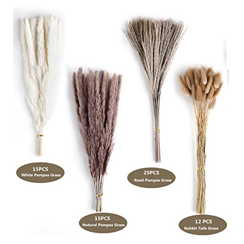 67Pcs Pampas Grass Dried Flowers, Natural Floral Decor For Boho Home, Wedding, Baby Shower Decorations, Rustic Farmhouse Party Table Decor Home Decorations #TOP3