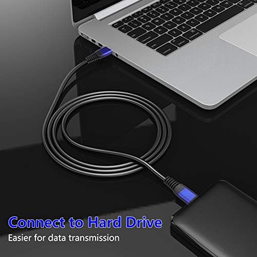 USB 3.0 A to A Cable 1mUSB Male to Male Cable 5Gbps Data Transfer Cord Alloy Housing Cable for Hard Drive Enclosure, TV Box, Camera, Printer, Laptop Cooling Fan,(Sapphire blue)