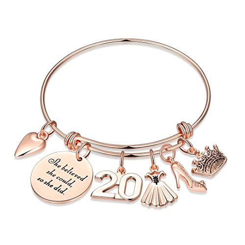 20th Birthday Gifts for Girls, Sweet 20 Gifts for Teen Girl Turning 20 Fabulous Birthday Gifts Bday Present Bracelet 20 Year Old Girl Gifts for Birthday Women Friends Female Inspirational Graduation