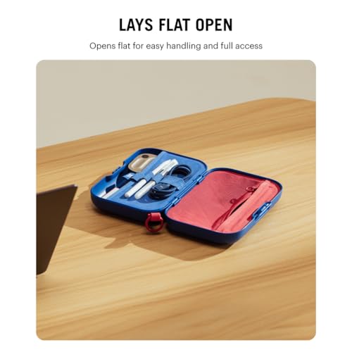 Image of DailyObjects Electric Blue Park Tech Organiser | Travel Digital Accessories Storage Bag | Compact Travel Case for Camera Cables, Chargers, Memory Cards & Accessories | Durable & Stylish Storage Pouch