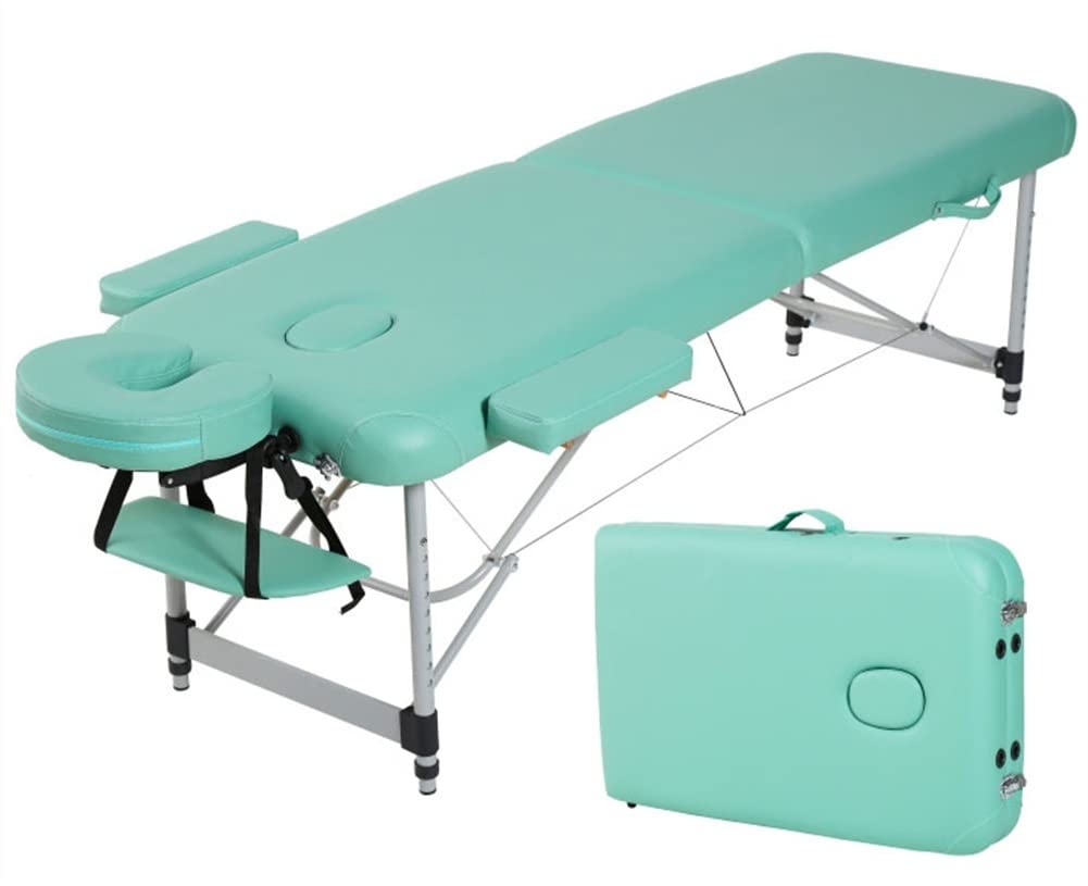 Lettino da Massaggio, Lettino da Massaggio Pieghevole Portatile, Lettino da Massaggio, Lettino da Spa, Lettino da Terapia, Lettino da Salone Regolabile in Altezza, Adatto (Verde