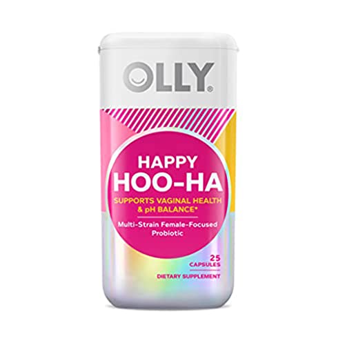 OLLY Happy Hoo-Ha Capsules, Probiotic for Women, Vaginal Health and pH Balance, 10 Billion CFU, Gluten Free - 25 Count