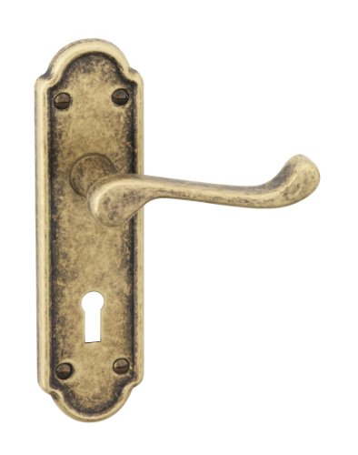 URFIC 100-455-AB LK Ashworth Antiek Koperen Hendel Lock Deurgreep Set