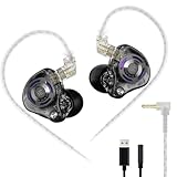 KZ Gale 有線イヤホン HiFi 重低音 快適フィット ゲーム用 スーパーリニアドライバー IEM ゲーム用 PC/PS5/PS4/任天堂/スイッチ/スチームデッキ対応 (3.5mm、Nomic)