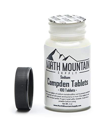 North Mountain Supply Campden Tablets (Sodium Metabisulfite) - 100 Tablets - 2 Ounce Jar #TOP1