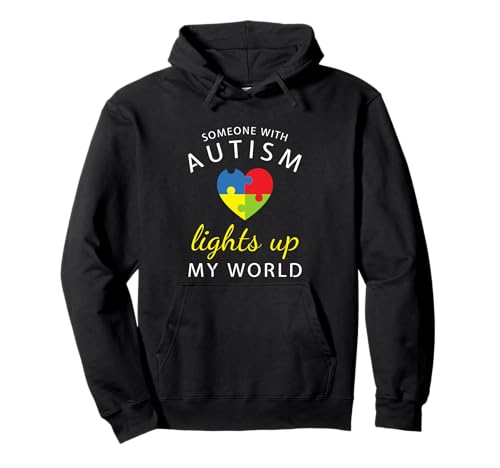 Autismo ilumina mi mundo corazón rompecabezas Sudadera con Capucha