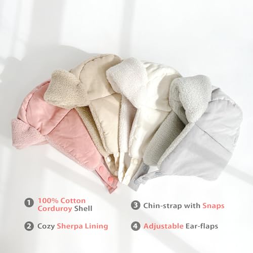 JELLYTREE Baby Trapper Hat Toddler Winter Cold-Weather Hat Little Boys Girls Ear Flap Beanie Bootie Set3