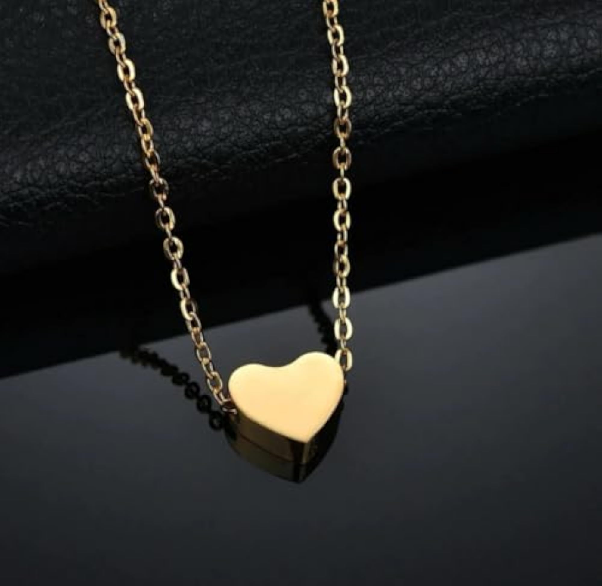 Women's Sterling Silver Love Heart Choker Necklace Set