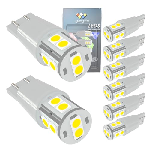 Wiseshine 912 LED Bulb Natural White 4500k,194 LED Bulb,921 LED Reverse Lights Bulb,Car Truck RV T15 906 2825 T10 W5W W16W LED Bulb DC 12V-24V for Backup Tail Sidemarker Lights Canbus (Pack 8)