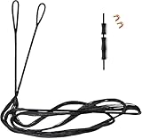 Deerseeker Archery Bow String Replacement with Finger Protector & 2 Nock Points Dacron Bowstring 12, 14, 16 Strands Bow Accessories for Recurve Bow Traditional Longbow （14-AMO 52