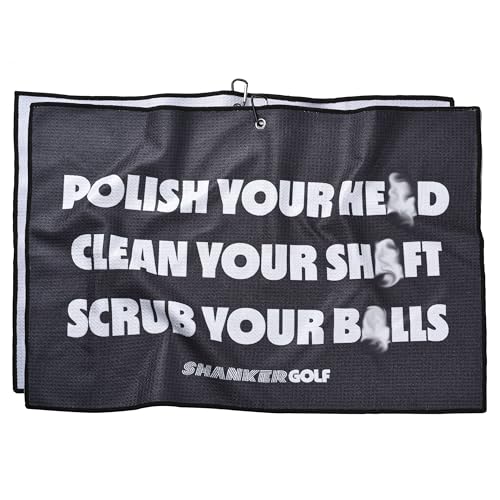Shanker Golf Towel - Funny Microfibre Waffle Towel - Golf Gift for Men - Perfect Golf Gift for Golf Lovers