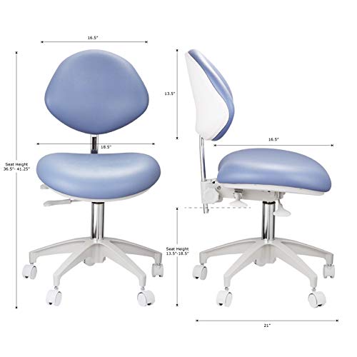 JMU Napa Doctor\'s Stool, Professional Ergonomic Heavy Duty Dental Operator Dentist Chair Full Adjustable for Dental Office Lab Medical Clinic Hospital, Atlantis Blue - Thumbnail 3