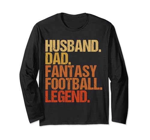 Husband Dad Fantasy Football Legend | Camisa genial para hombre Manga Larga