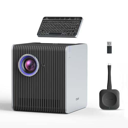 CZUR StarryHub Video Conferencing System, 2200 ANSI Lumens Short Throw Projector + HD 1080P Conference Room Camera with Auto Framing + 6 AI-Driven Microphones + Conference Speakers