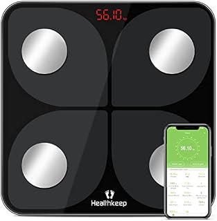Body Fat Scale,Smart Bathroom Weight Scales for Body Weight Wireless BMI Body Composition Monitor,High Precision Health Analyzer with Smartphone App for Fitness Tracking 180kg (Black)