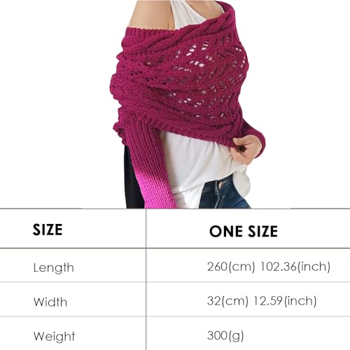 Image of Knitted Cable Wrap for Women Multifunctional Scarf with Sleeves Crochet Sweater Scarf with Sleeves